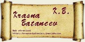 Krasna Batančev vizit kartica